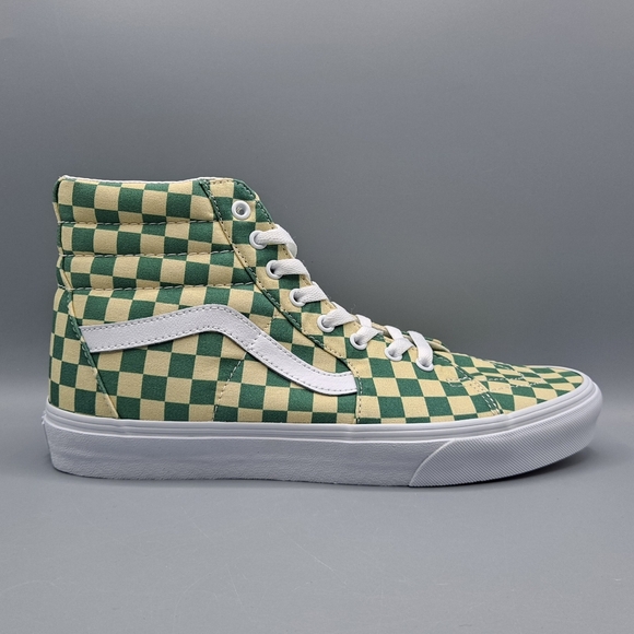 New Vans Sk8-Hi Top Checkerboard Light Green and White Canvas Men's Size 11 - Picture 3 of 9